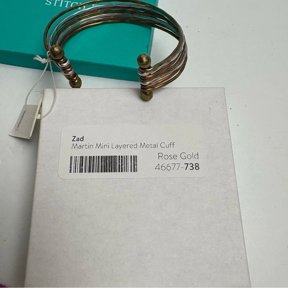 ZAD Martin Mini Layered Metal Cuff Rose Gold Bracelet Stitch Fix NWT